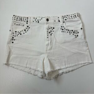 Kendall + Kylie The Icon Short Studded White Denim Shorts Womens Size 30